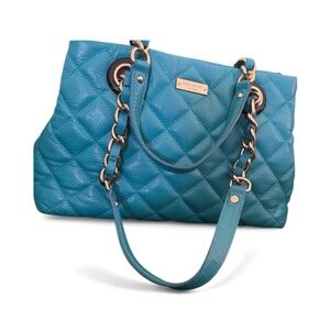 Kate Spade Turquoise Quilted Shoulder Bag New includes dusk cover.